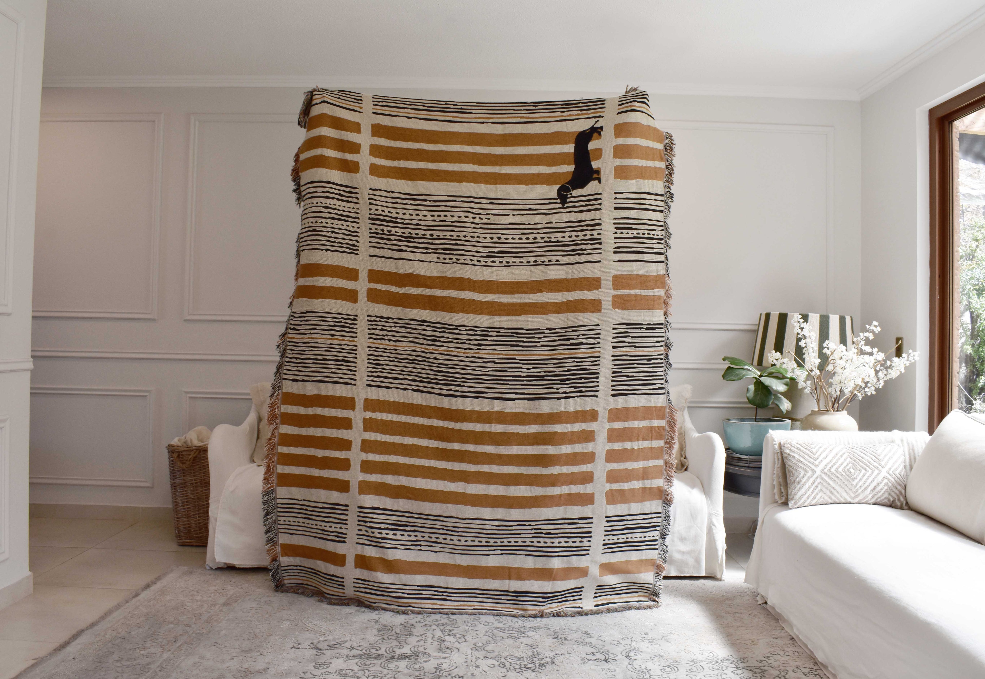 Manta Trama Ocre 160x210cm