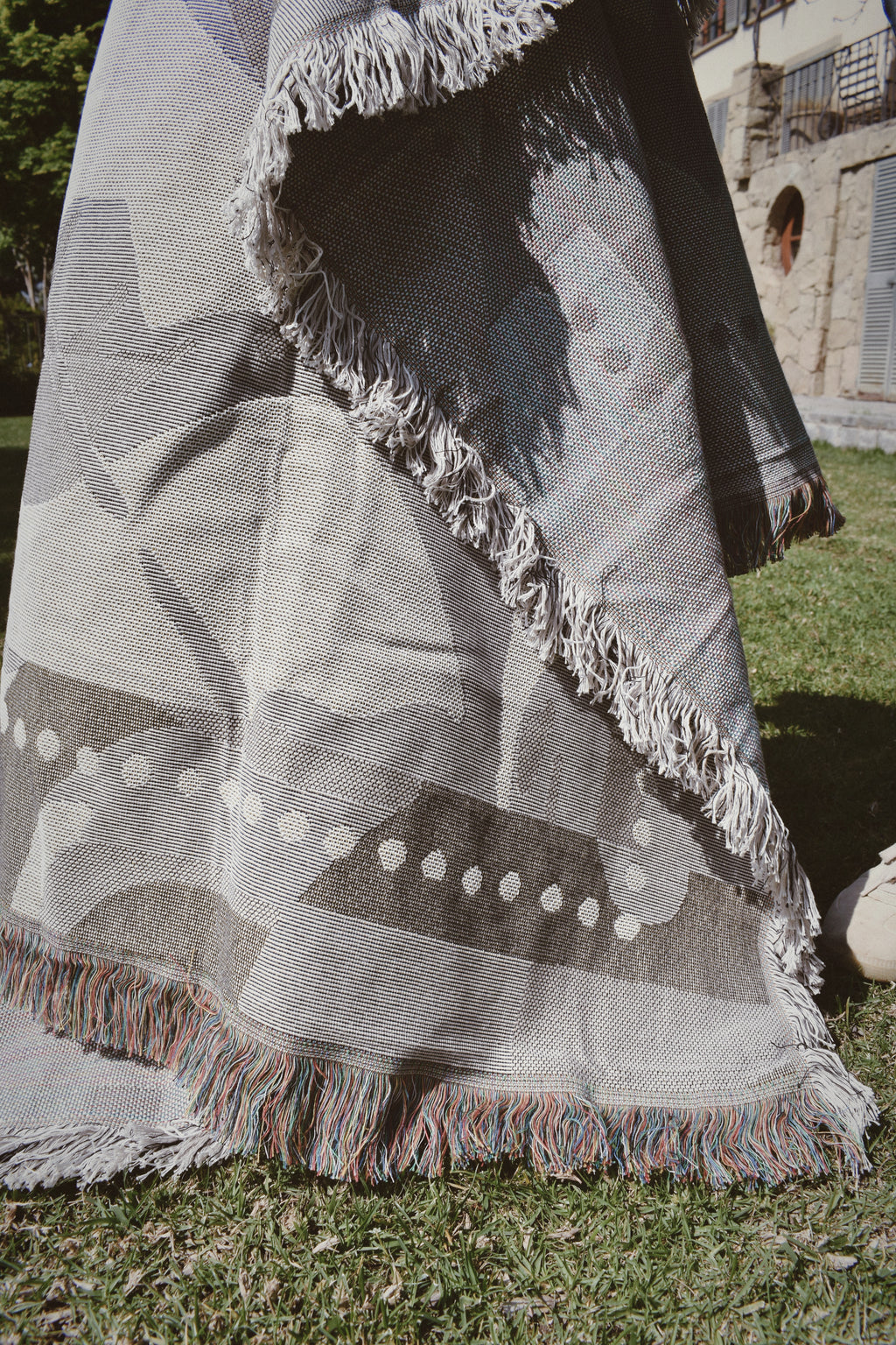 Manta Hojas Arena 160x210cm