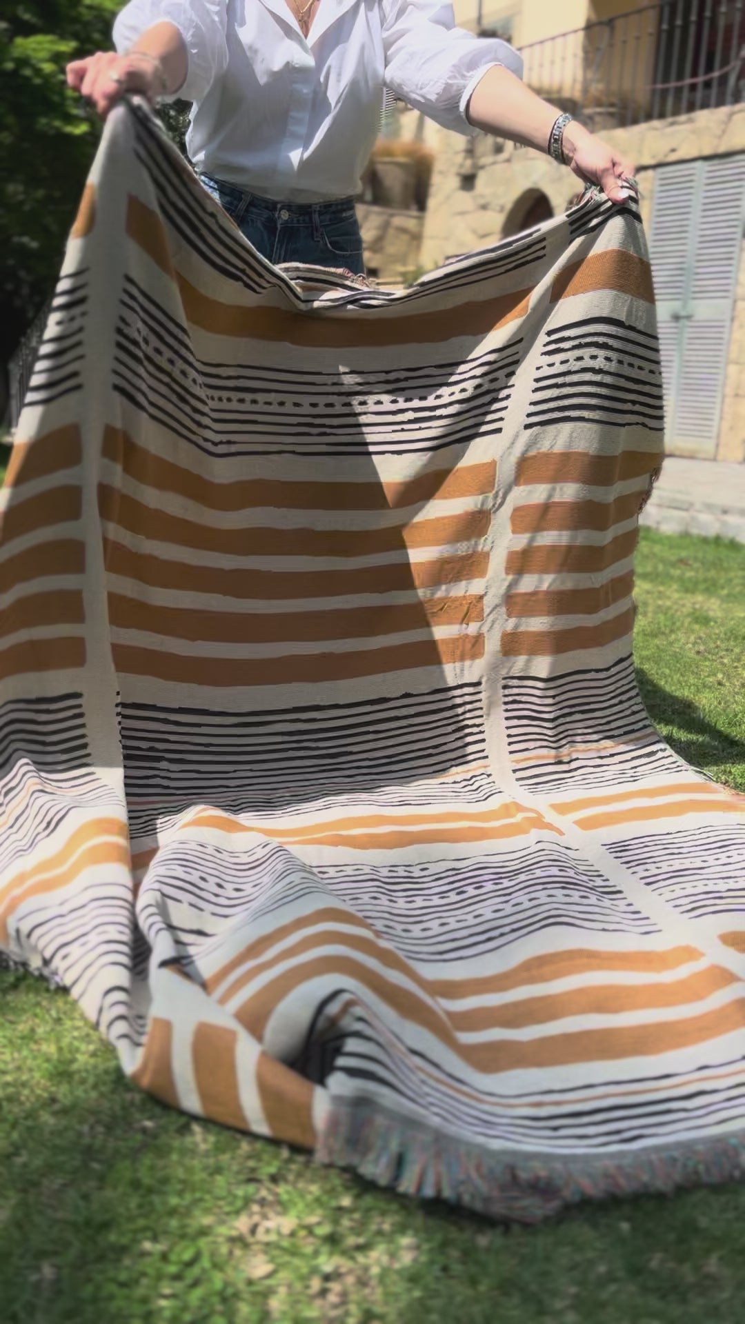 Manta Trama Ocre 160x210cm